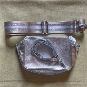 Silver Crossbody Bag with Adjustable Straps